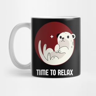 Black Minimalist Time To Relax Mug